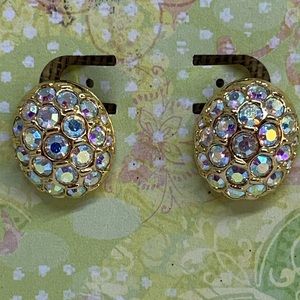 Swarovski AB clip earrings